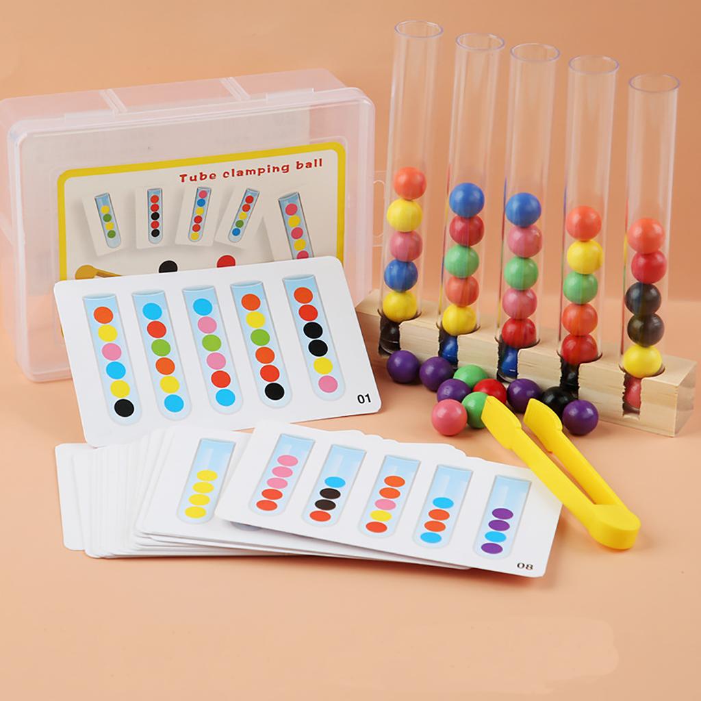 Children'S Test Tube Bead Clip Concentration Training Sensory Integration Logical Thinking Toy Fine Motor