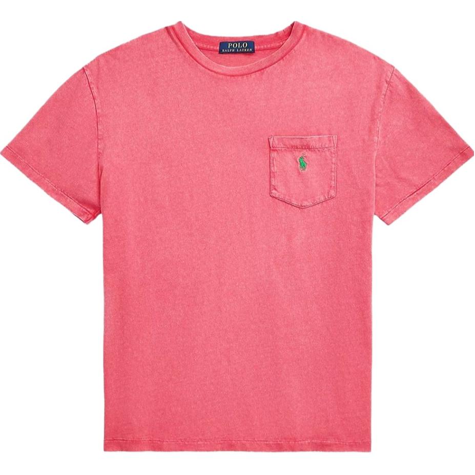 Polo Ralph Lauren Логотип Pattern Crew Neck Приталенная футболка с коротким рукавом Мужские топы Красный 710835756-023