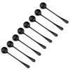 4/8pcs Cute Matte Black Teaspoons Coffee Soup Round Long Handle Scoops 18/0 Stainless Steel Dinner Set Ice Cream Cocktail TableSpoons