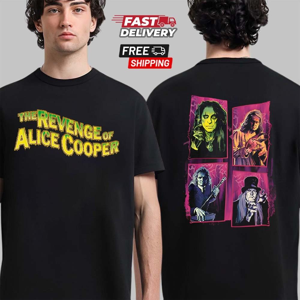 Футболка Alice Cooper The Revenge of Alice Cooper, Подарок для фанатов семьи, Двусторонняя футболка, Унисекс футболка