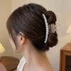 Big Size Pearl Hair Claw Pearl Decor Hairpin Elegant Shark Clip  Daily Styling