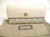 Authentic Marmont G Off White Leather Continental Wallet Flap Long Wallet #a709 Refurbished