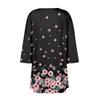 Women's Floral Print Irregular Three-quarter Sleeve Cardigan With Pocket Jacket