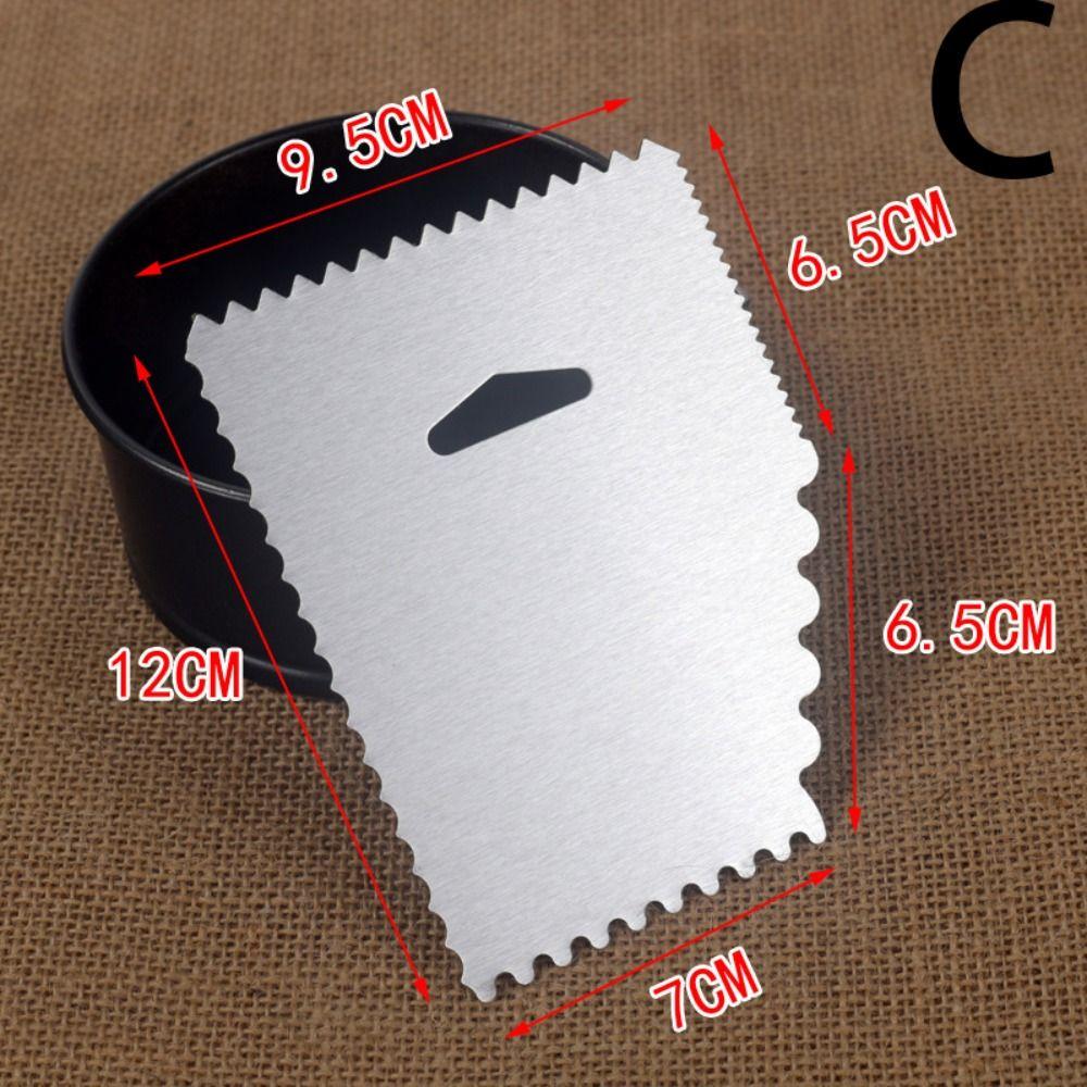 4-Sided Cake Scraper Irregular Teeth Buttercream Spatula Kitchen Baking Tools Cake Spatula Bakers