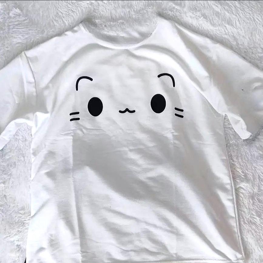Japanese Yk Women Clothing Short Sleeve Crew Neck Tee Fashion Casual Summer Women Anime Cute Vintage Harajuku Funny Print Top