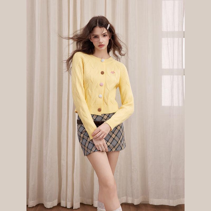 unifree Sweet Bow Embroidered Short Knit Cardigan