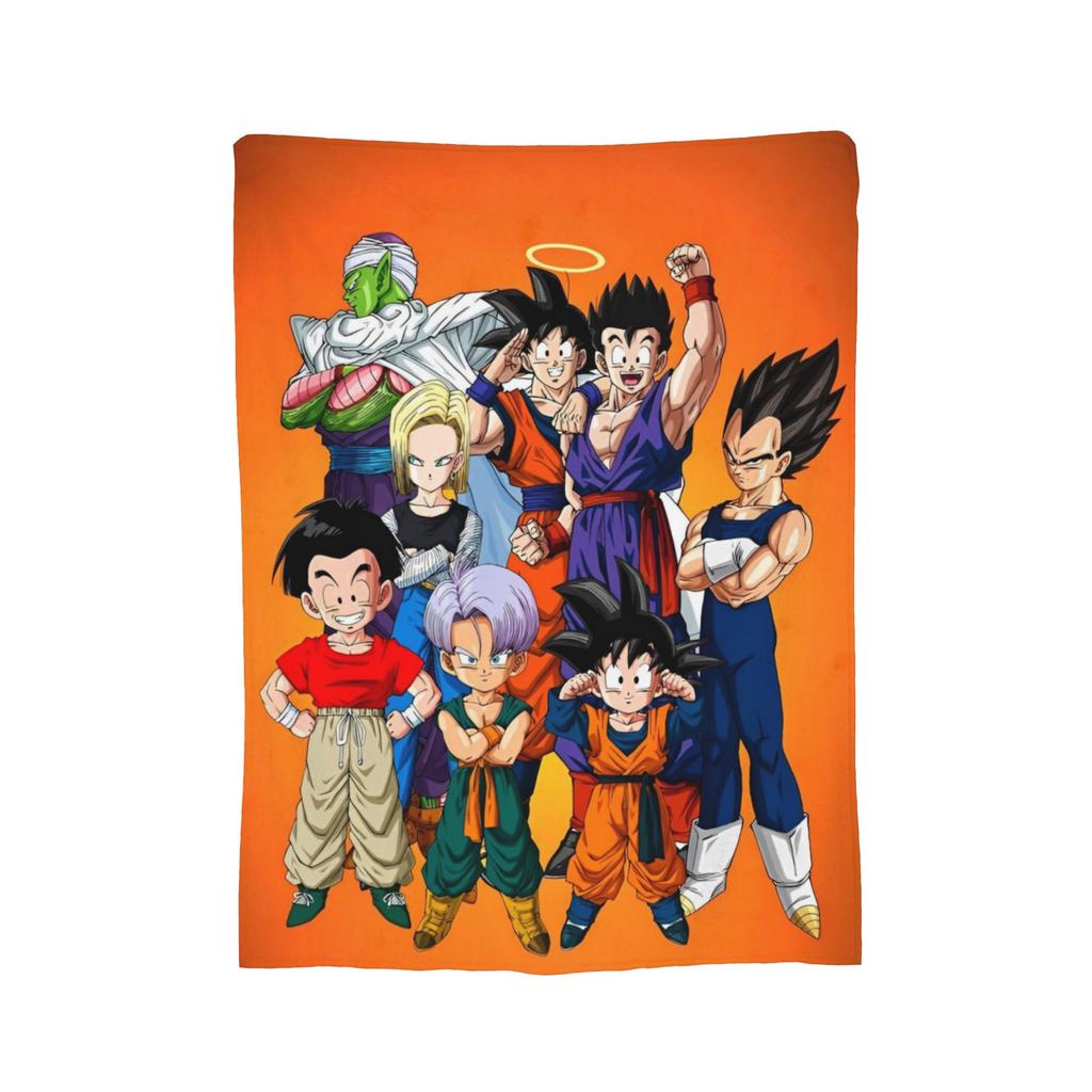 DBZ Гоку Кандзи Пледы Флис Летние Дышащие Теплые Пледы для Постели Офиса Плюшевое Тонкое Одеяло