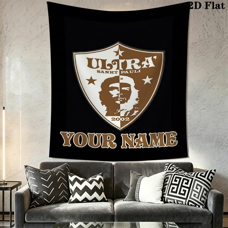 Custom Name St Pauli Wall Tapestry Aesthetic Wall Hanging Printed Fabric Blanket Decorative Tapestries for Bedroom Living Room Home Decor