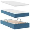 Storage Bed with Mattress Dark Blue 90 x 200 cm Velvet