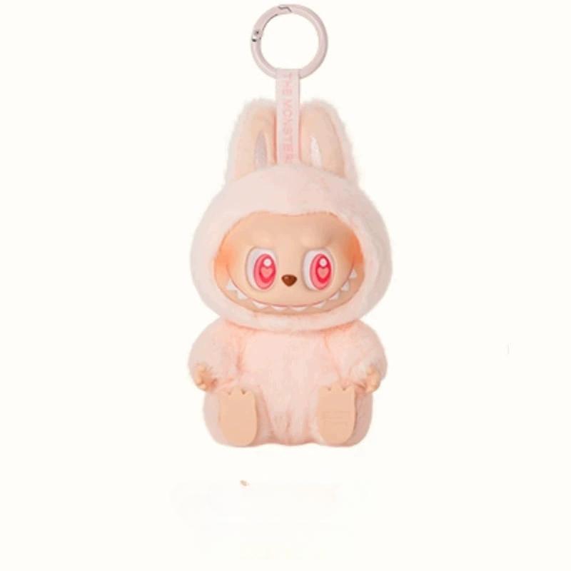 Labubu Присядь Виниловая плюшевая фигурка-брелок в слепой коробке, Виниловые плюшевые подвески-брелоки, Плюшевая игрушка-кукла Labubu 2-го поколения для украшения дома,