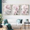 Цветочная настенная живопись на холсте розовые цветочные постеры с принтом для скандинавской ванной комнаты, гостиной, домашнего декора стен, фотографии, фермерский дом
