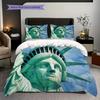 Statue of Liberty, USA bedding, duvet cover, pillowcase, home decoration, birthday gift (1 * duvet cover+2 * pillowcase, coreless)