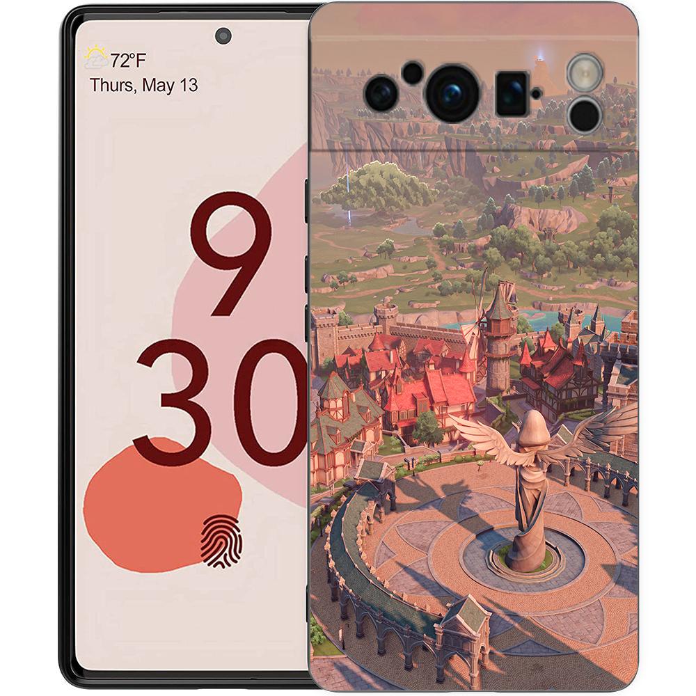 Genshin Impact Landscape Phone Case For Google Pixel 8 7 6 Pro 6A 7A 5G Soft Silicone Shockproof TPU Black Cover TPU Fundas