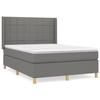 Maison Exclusive - Sommier à lattes de lit avec matelas Gris foncé 140x200cm Tissu