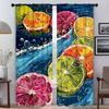 Window Curtain for Room 2 Panel Colorful Fruit Anti-mosquito Curtains for Camera Halloween Decoration Partition Shades Living