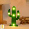 [1pc Mini Cactus LED Night Light]Tropical Style Mini Cactus LED Night Light, Plastic Tabletop Decorative Lamp,Battery Operated (No Batteries Included)