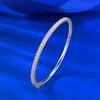 Mujing S925 Silver Textured Bangle: Half Pink, Half Plain, Simple Concubine Bracelet.
