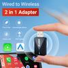 XUDA 2025 NEW 2in1 Wired To Wireless CarPlay and Android Auto Mini  Adapter 5GHz WiFi5 Plug and Play Fashionable and Portable