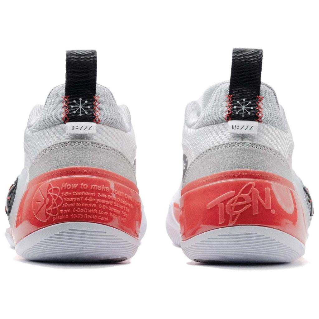 Li Ning Way Of Wade 10 Низкие Амортизирующие, Износостойкие Низкие Баскетбольные Кроссовки Мужские Белый Красный ABAS083-14