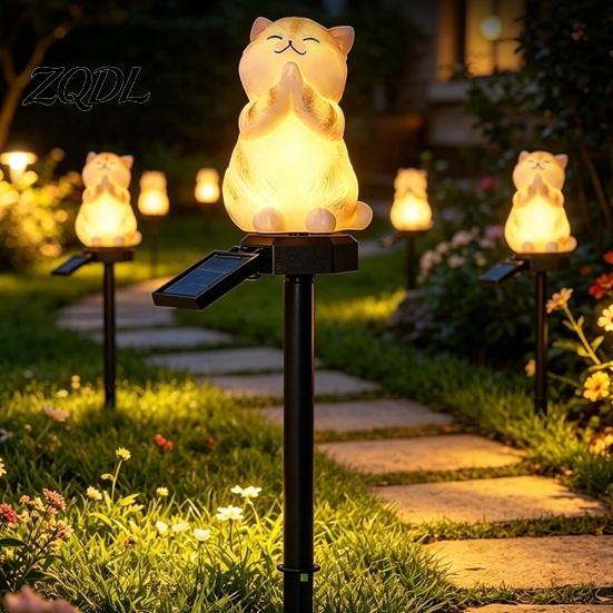 Outdoor Solar Lights Cat Garden Light, Waterproof Pathway Decorative Stake for Flower Beds LED Lamp Patio Yard Lawn Decoration Backyard Lighting Kids