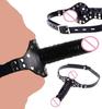 Manyjoy Double-Ended Dildo Gag Strapon Head Harness Mouth Plug Penis Realistic Cock Erotic Sex Toys For Lesbian Gay