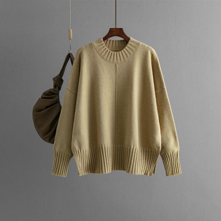 Knit Sweater Diamond Women Long Sleeve Casual O Neck Autumn Winter