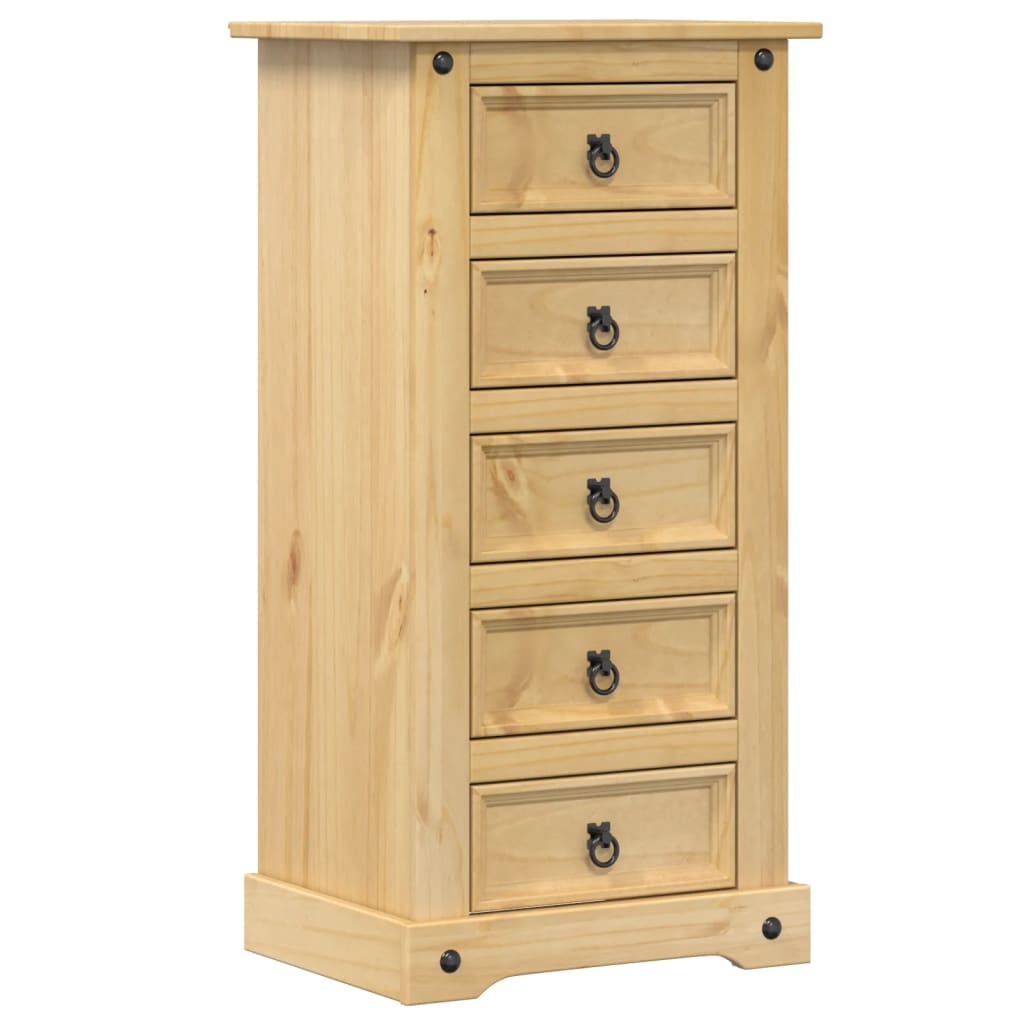 Corona Nightstand 53 x 39 x 103 cm Solid Pine Wood