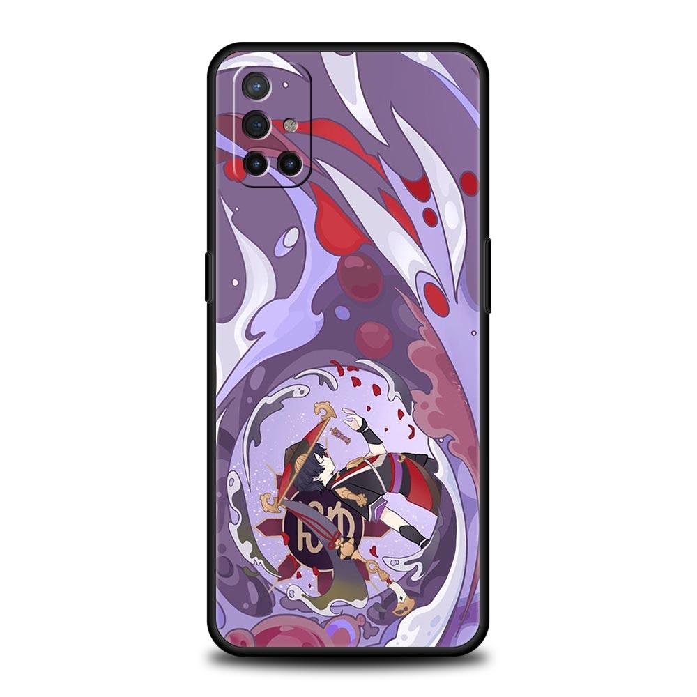 Чехол для телефона Genshin Impact с мультяшным логотипом для OnePlus 10 9 Pro 9T 10R 9R 9RT 8T 8 7 6T 7T Nord 2T CE 2 5G N200 N10 N100 Черный чехол