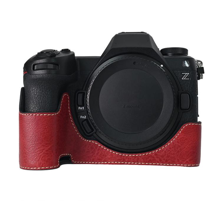 Litchi‑Texture PU‑Leather Half‑Case Bottom‑Base Protective Cover, Camera Grip Shell For Nikon Z6III Mirrorless Camera