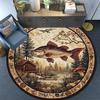 Fish Lake Round Area Rug,Carpet Rug for Living Room Bedroom Sofa Playroom Decor,Non-slip Floor Mat