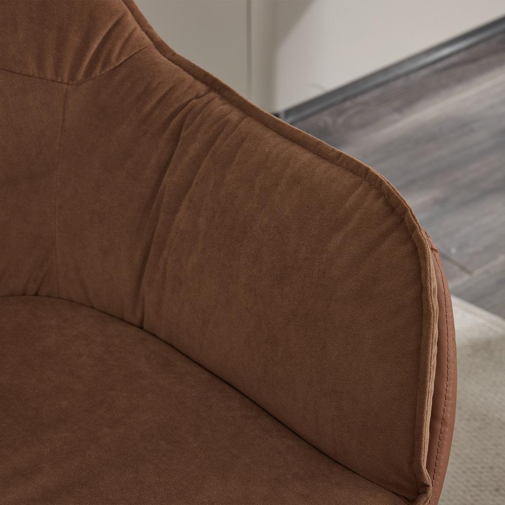 Household Office Chair, Faux Leather Armchair, Deep-Seat Vanity Chair – Ideal for Living Room & Bedroom