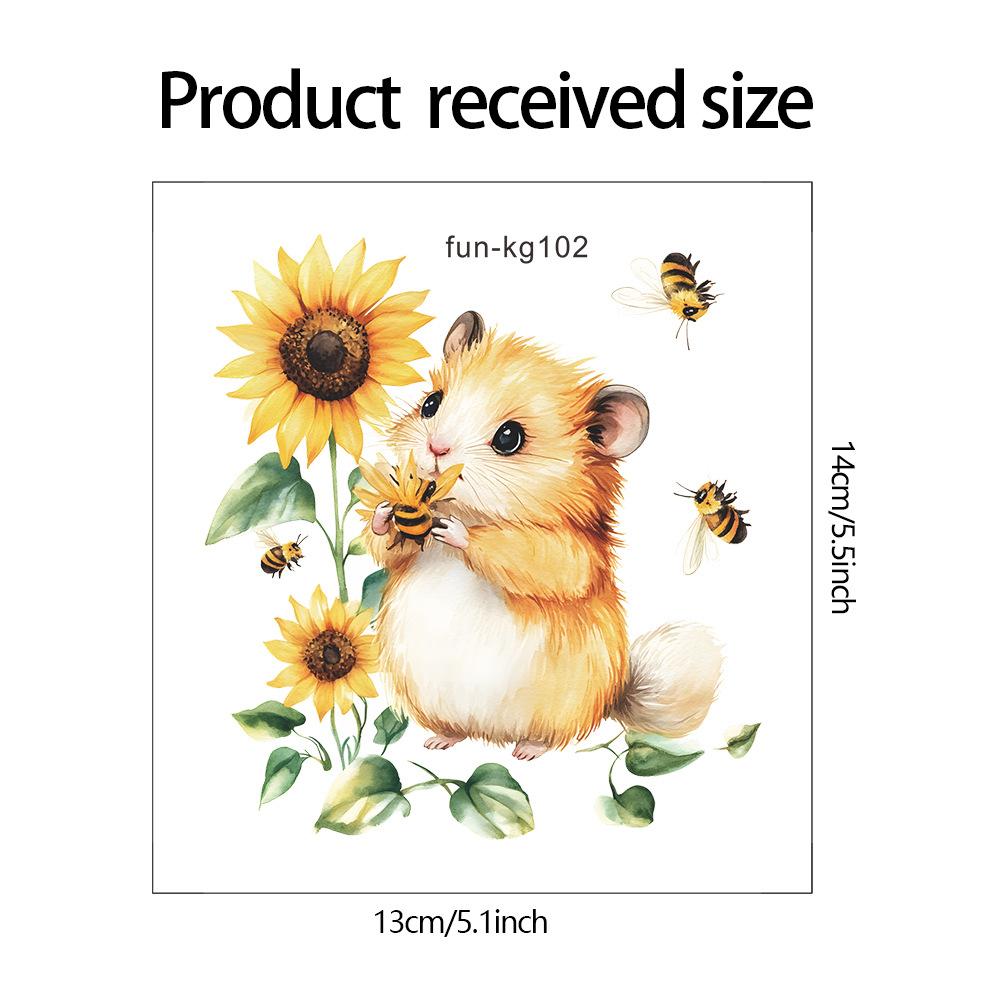 Cartoon Squirrel Sunflower Bedroom Porch Switch Stick Home Beautification Wall Sticker