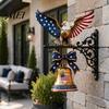 USA 250th Anniversary Souvenir Spirit of Liberty Eagle Bell, Wall Mounted Veterans Day Memorial Gift Patriotic Metal Bell for Front Door Garden Porch