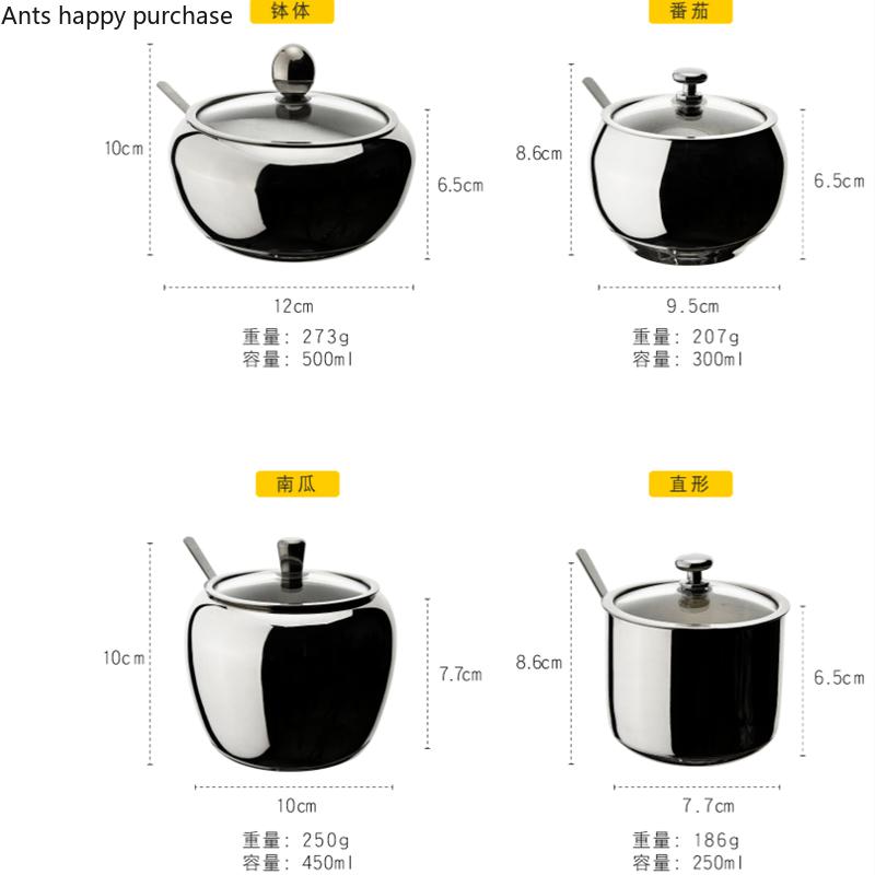 Коробка для приправ из нержавеющей стали Кухонные принадлежности Контейнер для специй Баночка для специй Бутылочки для приправ Сахарница Солонка Банка для приправ