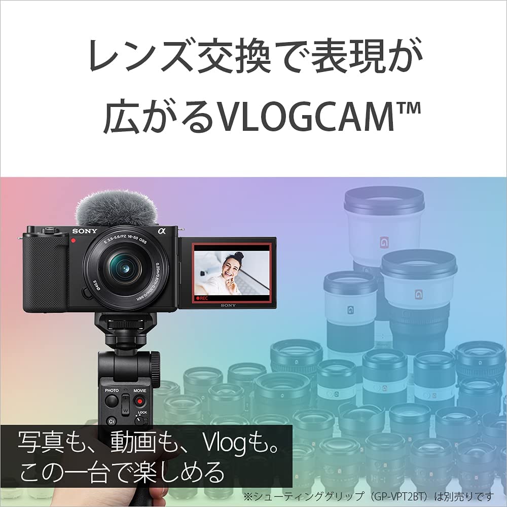 SONY VLOGCAM Mirrorless Camera Body not Windscreen Black B APS-C ZV-E10 (Lens included), Included, ZV-E10