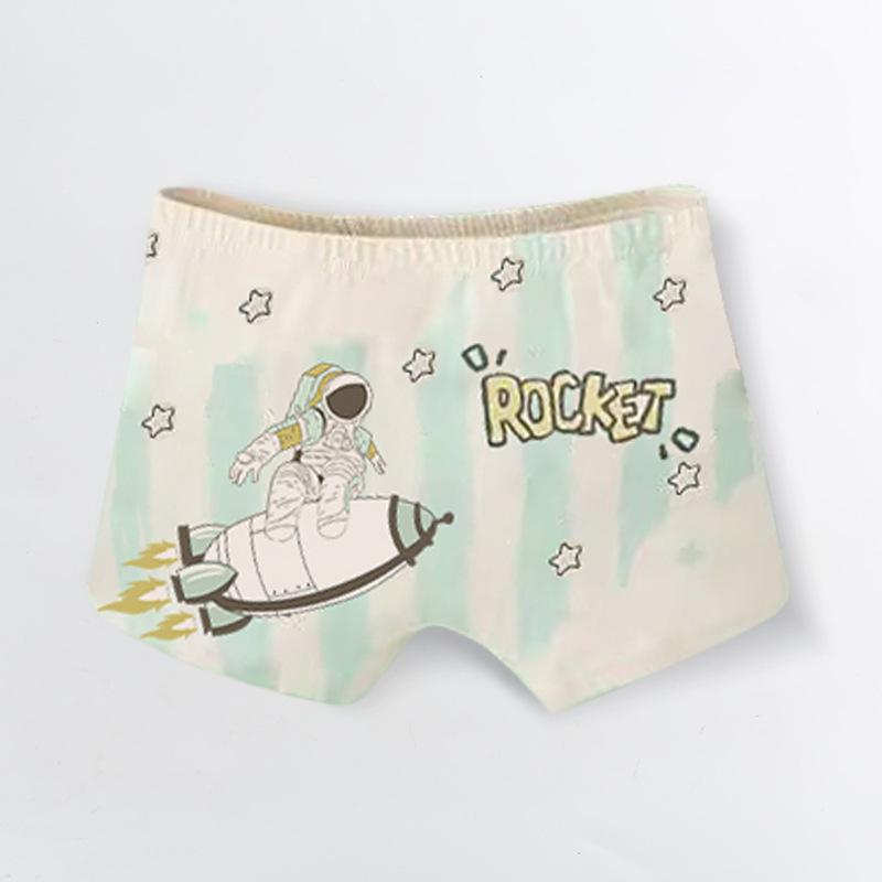 Детские мультяшные хлопковые боксеры средней посадки - Дышащее нижнее белье для учеников класса А