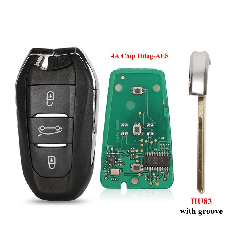 Jinyuqin Smart Keyless Go Remote Key 433 МГц для Peugeot 308 408 508 5008 Citroen C4 C4L DS4 DS5 4A ID46 Chip 434 МГц Keyless