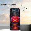 Чехол для телефона «Сияющий цветок лотоса» для iPhone 17,16,15,14,13,12,11 Plus,Pro Max,XS,Мягкий силиконовый черный чехол