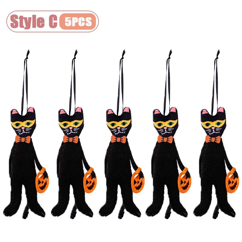 Halloween Wall Hanging Ornaments Pumpkin Ghost Skeleton Black Cat Decor for Home Party Festival Halloween Decoration Pendant
