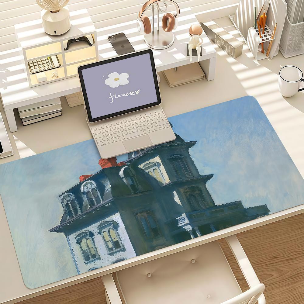 Art Edward Hopper Mouse Pad Anti Slip Rubber Edge Locked Thickened Laptop Gaming Desk Mat