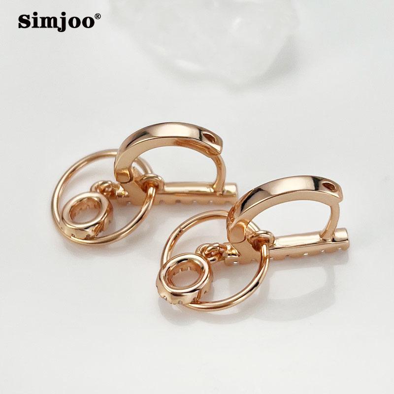 SIMJOO Advanced Feel круглые серьги с цирконием женские модные серьги цвета розового золота