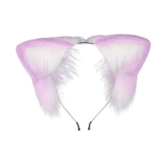 Повязка на голову в японском стиле с плюшевыми кошачьими ушками, украшение для волос, подарок, изготовление ярких цветных аксессуаров для волос