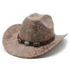 Textured Western Cowboy Hat Men'S And Women'S Vintage Belt Big Eaves Outdoor Shade Jazz Hat