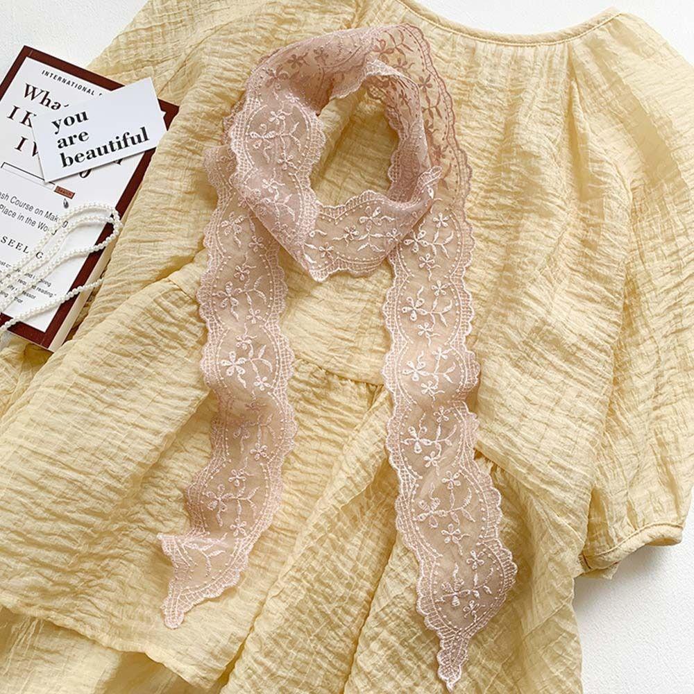 Floral Lace Scarf Elegant Neckerchief Fashion Hair Ribbon for Women