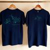 Unisex Women Double Sided Print T Shirt Cool Bike Front Skeleton Cycling Bicycle Line Drawing Back Basic Cotton Daily Wear Tee Tops