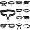 DIEZI Personalized Men Black PU Leather Choker Necklace Gothic Collar Necklace Torques For Women Boho Vintage Party Jewelry