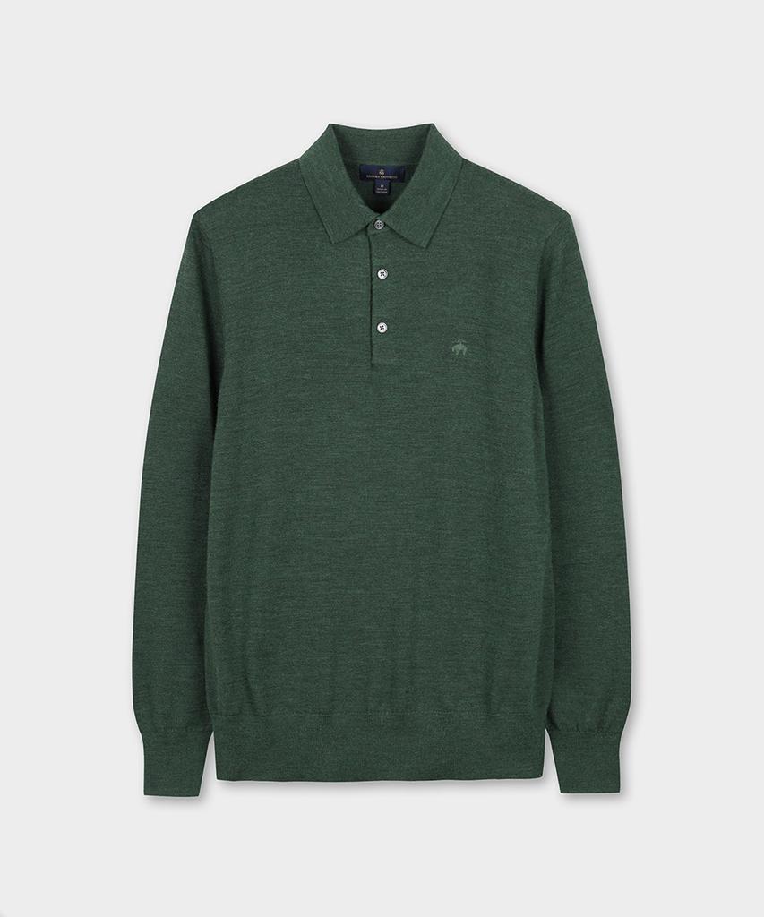 BROOKS BROTHERS Merino Wool Polo Sweater (Dark Green) (Bbwtmf9639Jew)