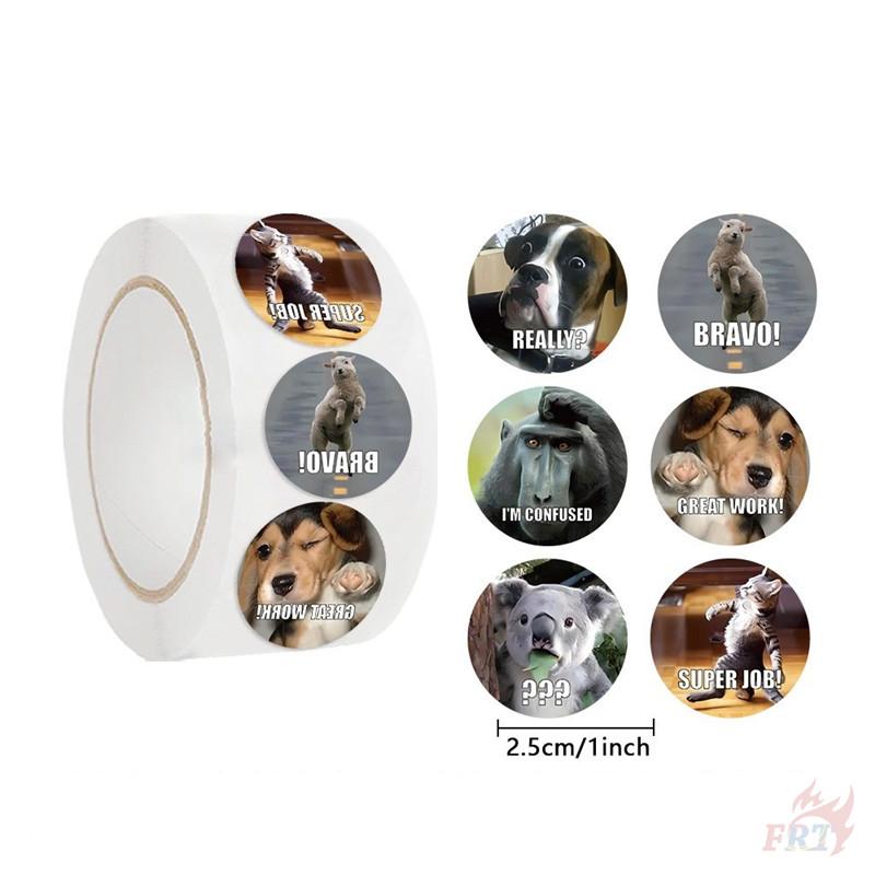 500 шт./рулон забавные животные эмодзи и вдохновляющие слова детские награды наклейки - DIY скрапбукинг альбом декор запечатывание этикетки наклейки