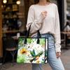 Watercolor Hummingbird Floral Casual Tote Bag Lightweight Portable Fashion Daily Shoulder Bag for Women Outdoor Shopping Use