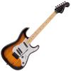 Squier by Fender Squier FSR Contemporary Exotic Spalted Roasted Maple Silver Anodized Sunburst with Soft Case Stratocaster® Special, Maple,